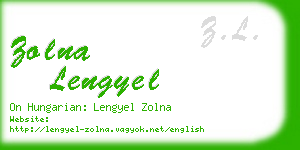 zolna lengyel business card